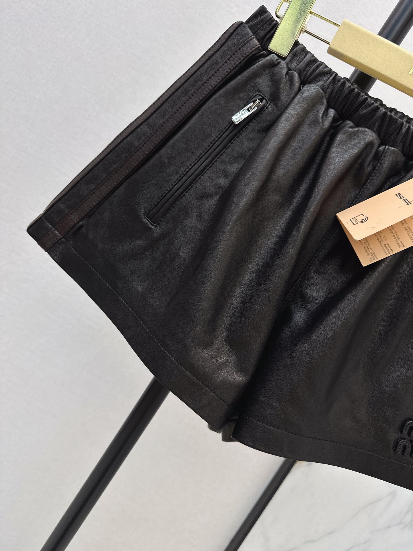 Sporty Genuine Leather Shorts