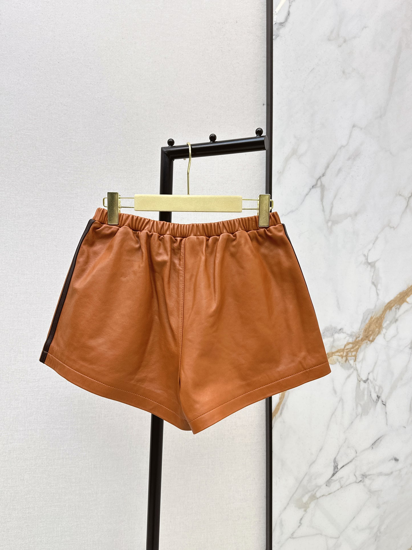 Sporty Genuine Leather Shorts