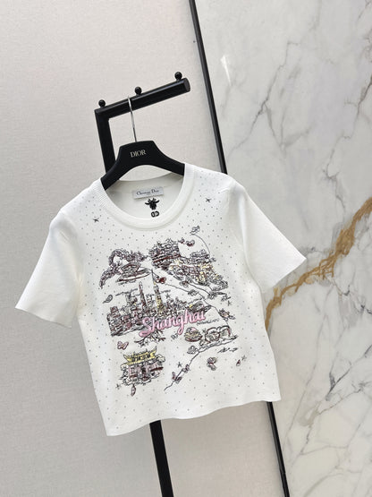 Embroidered Knit T-shirt