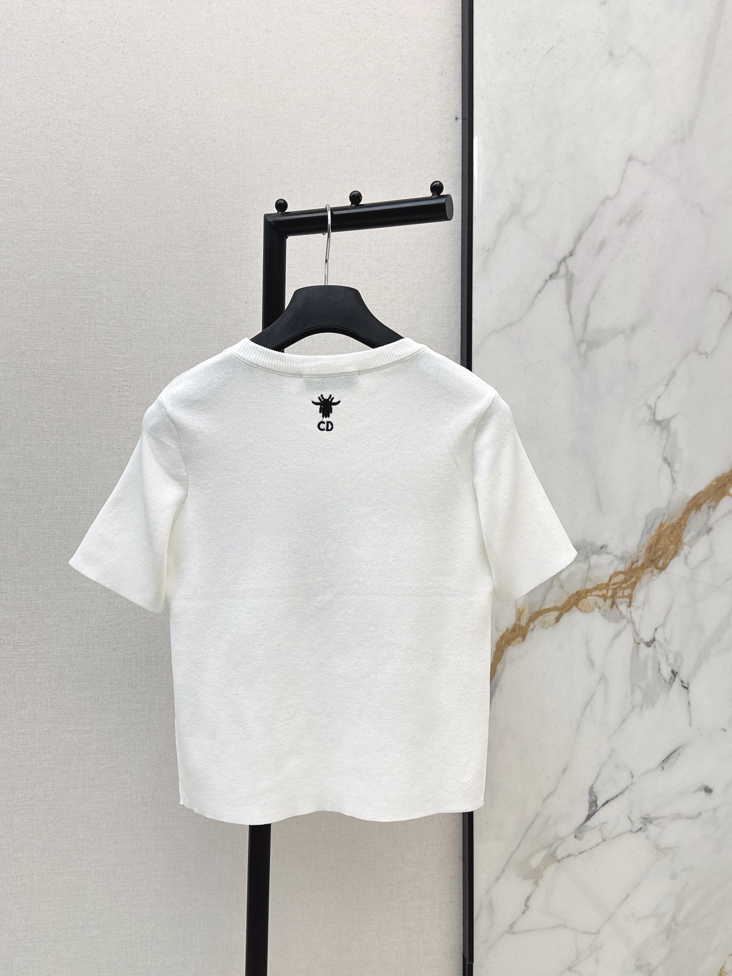 Embroidered Knit T-shirt