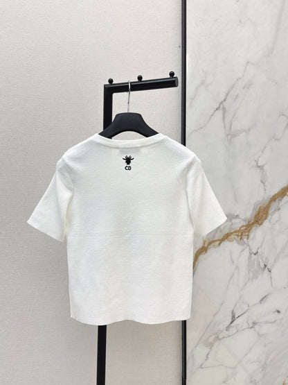 Embroidered Knit T-shirt