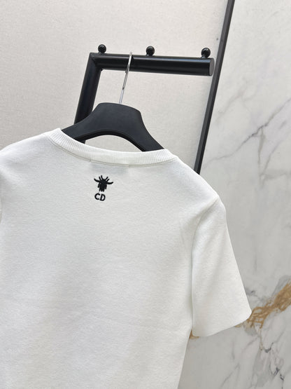 Embroidered Knit T-shirt