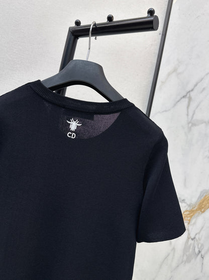 Embroidered Knit T-shirt
