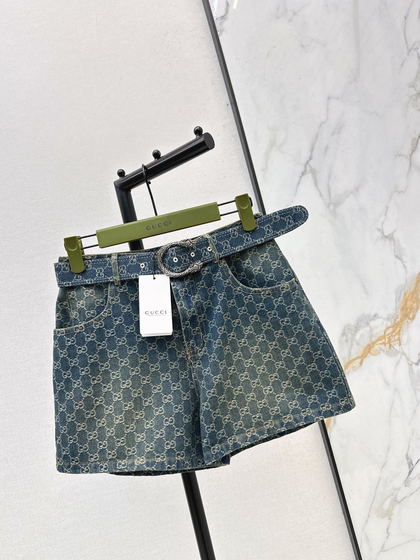 Jacquard Denim Shorts