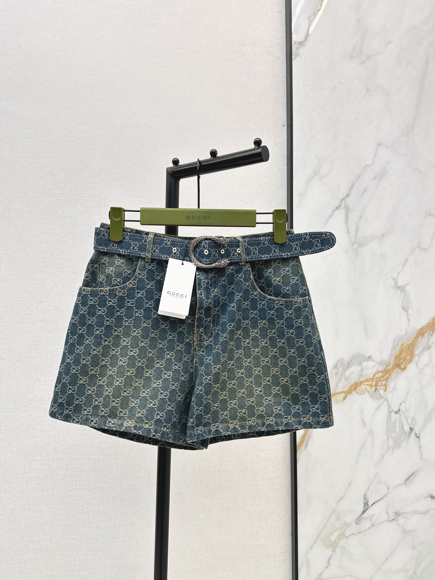 Jacquard Denim Shorts