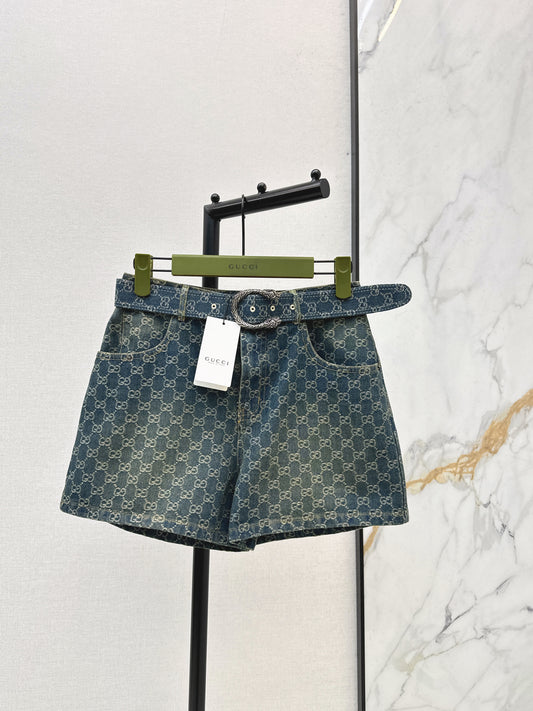 Jacquard Denim Shorts