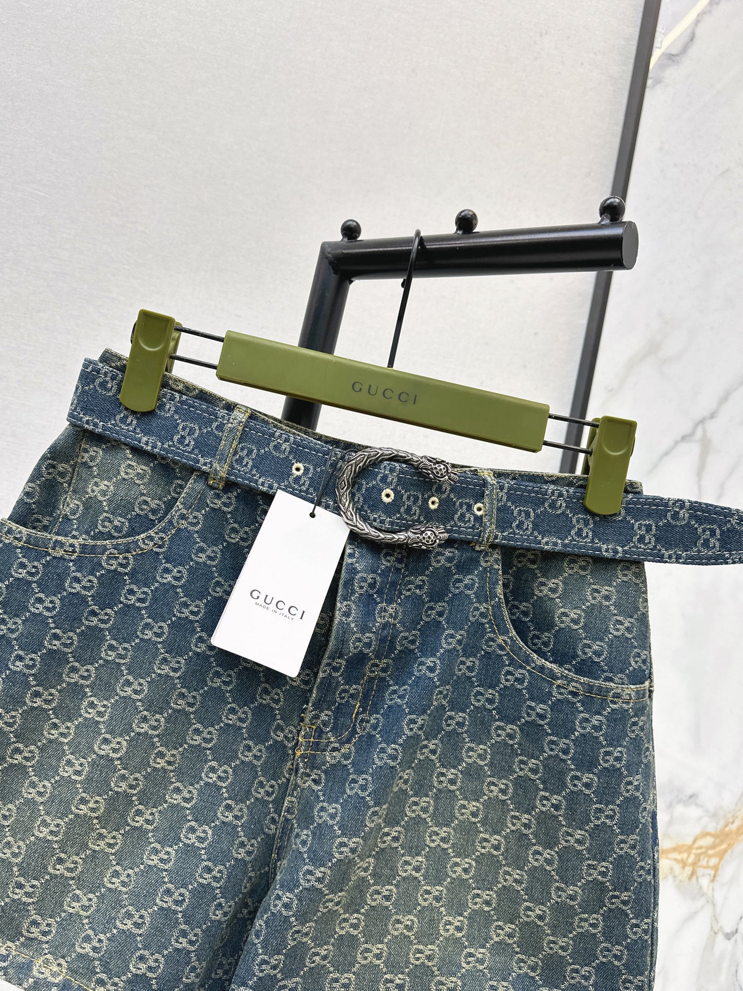 Jacquard Denim Shorts