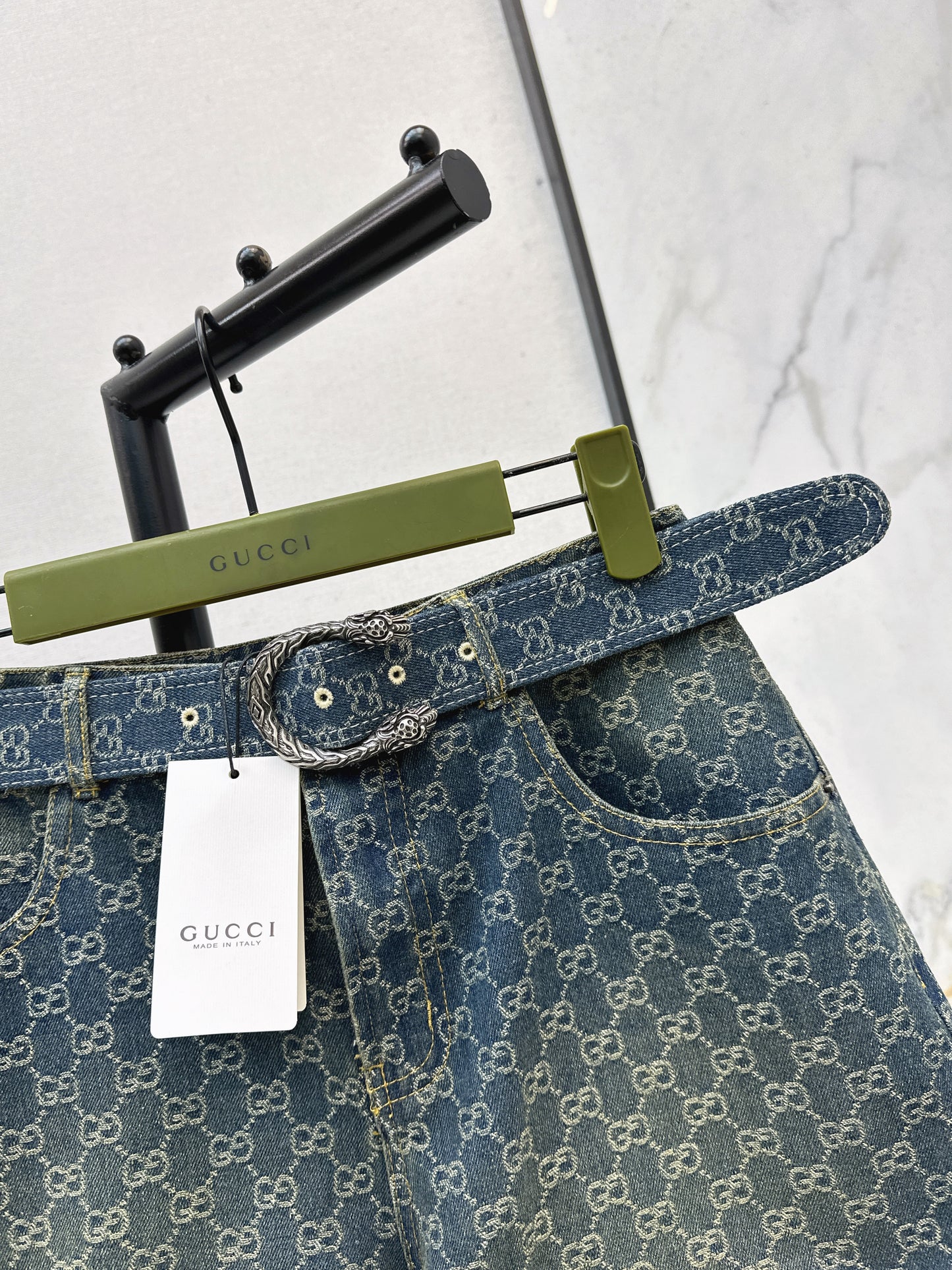 Jacquard Denim Shorts