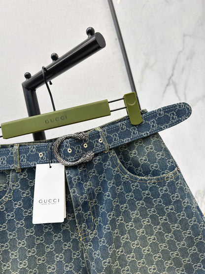 Jacquard Denim Shorts