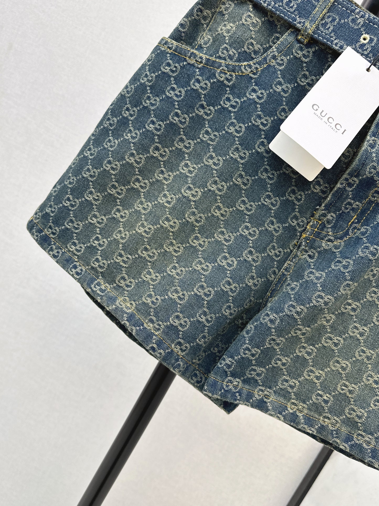 Jacquard Denim Shorts