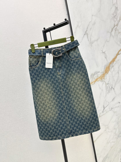 Jacquard Long Midi Skirt