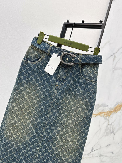 Jacquard Long Midi Skirt