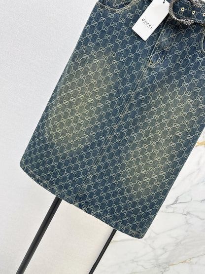 Jacquard Long Midi Skirt