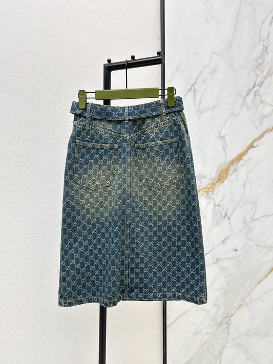 Jacquard Long Midi Skirt