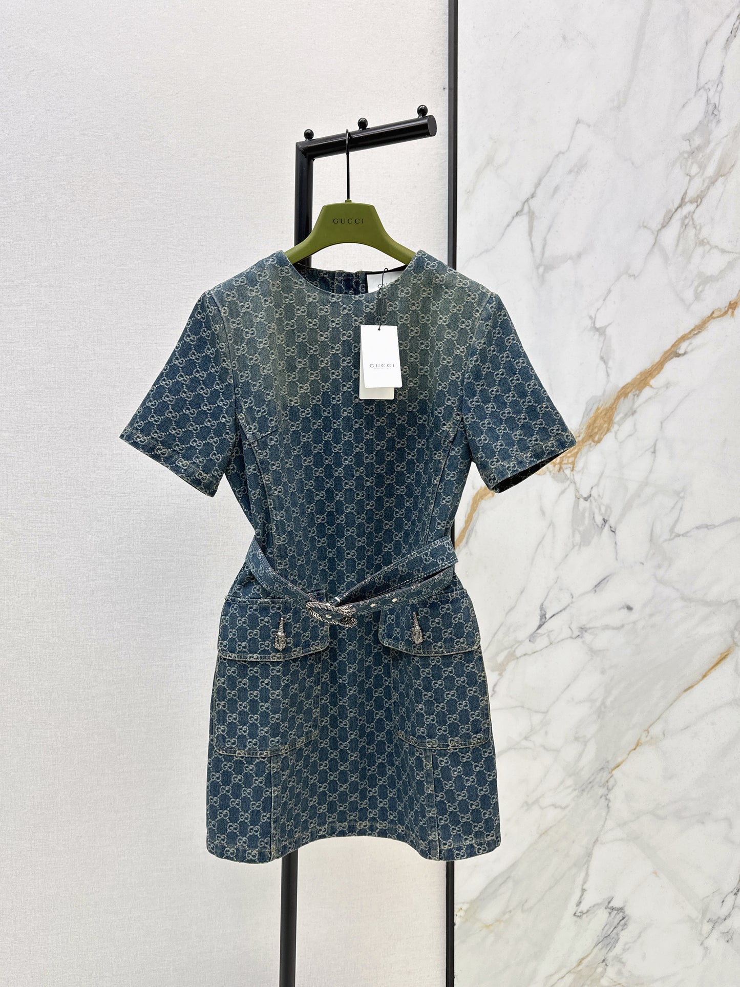 Jacquard short-sleeved dress