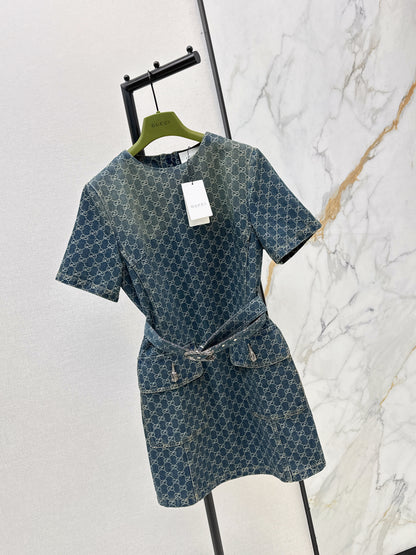 Jacquard short-sleeved dress