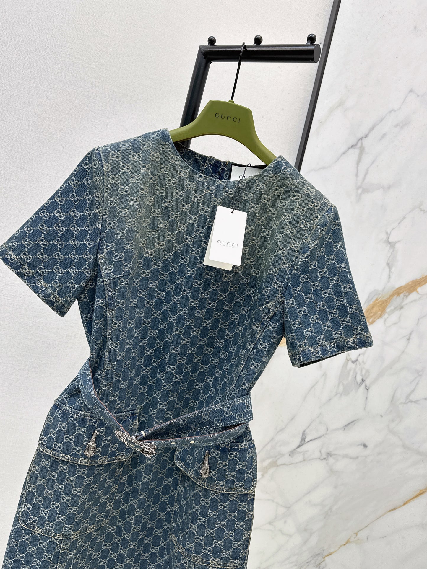 Jacquard short-sleeved dress