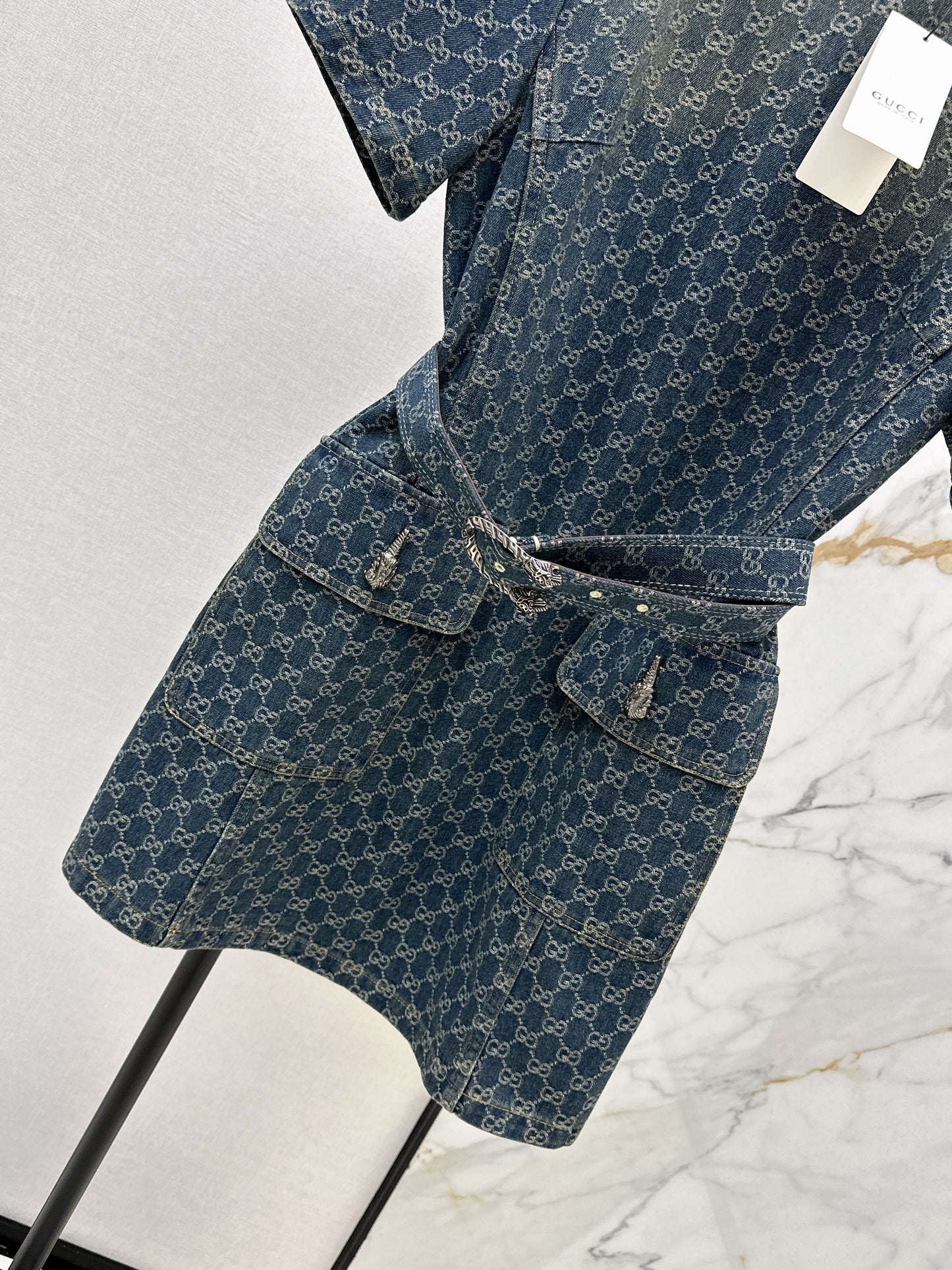 Jacquard short-sleeved dress