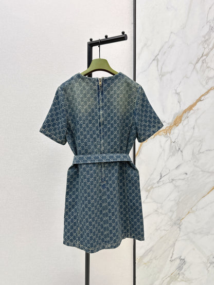 Jacquard short-sleeved dress