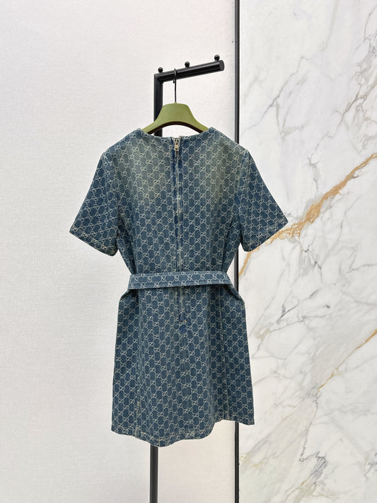 Jacquard short-sleeved dress