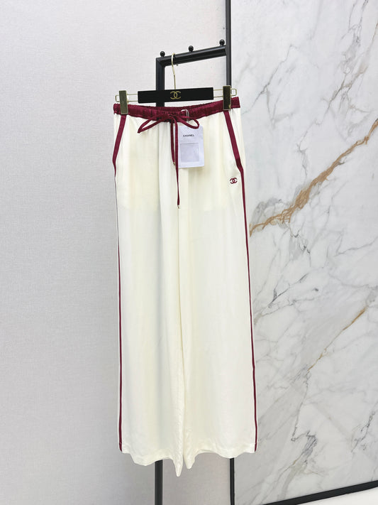 High-waisted straight-leg wide-leg trousers