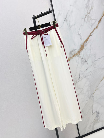 High-waisted straight-leg wide-leg trousers