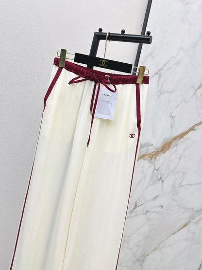High-waisted straight-leg wide-leg trousers