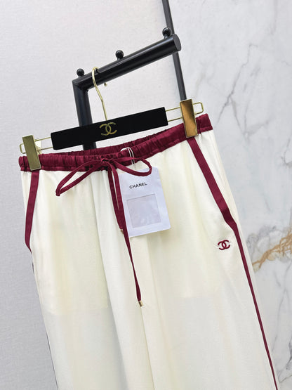 High-waisted straight-leg wide-leg trousers