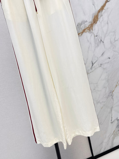 High-waisted straight-leg wide-leg trousers