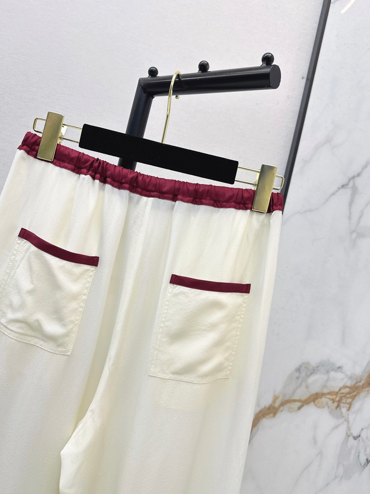 High-waisted straight-leg wide-leg trousers