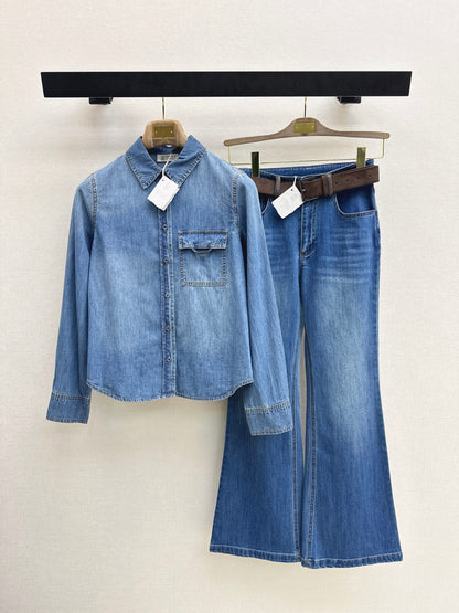Retro Blue Denim Shirt