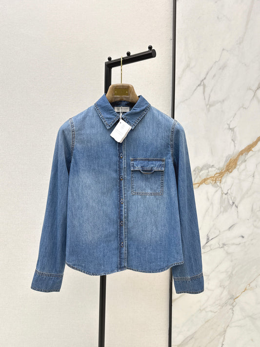 Retro Blue Denim Shirt