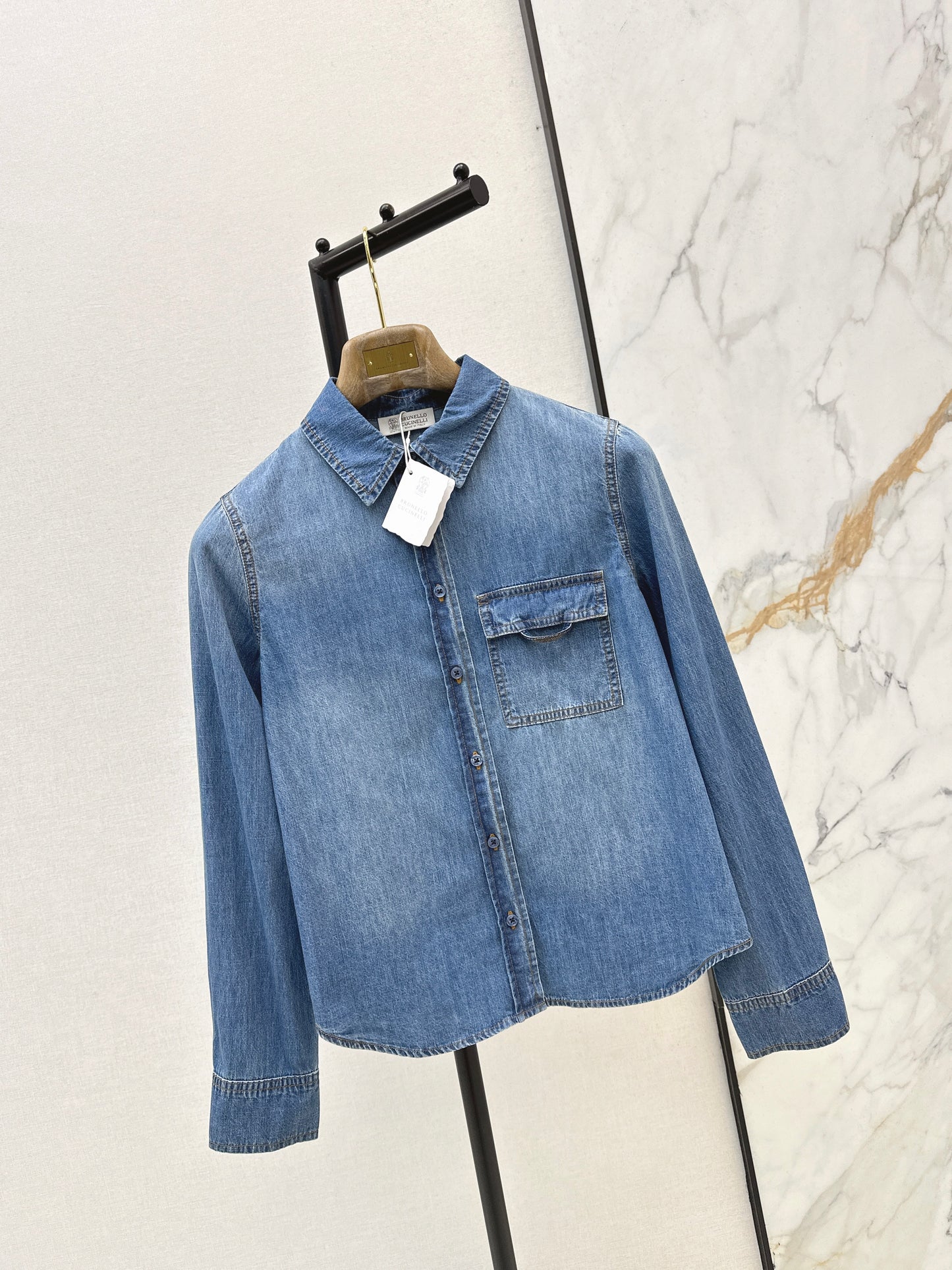 Retro Blue Denim Shirt