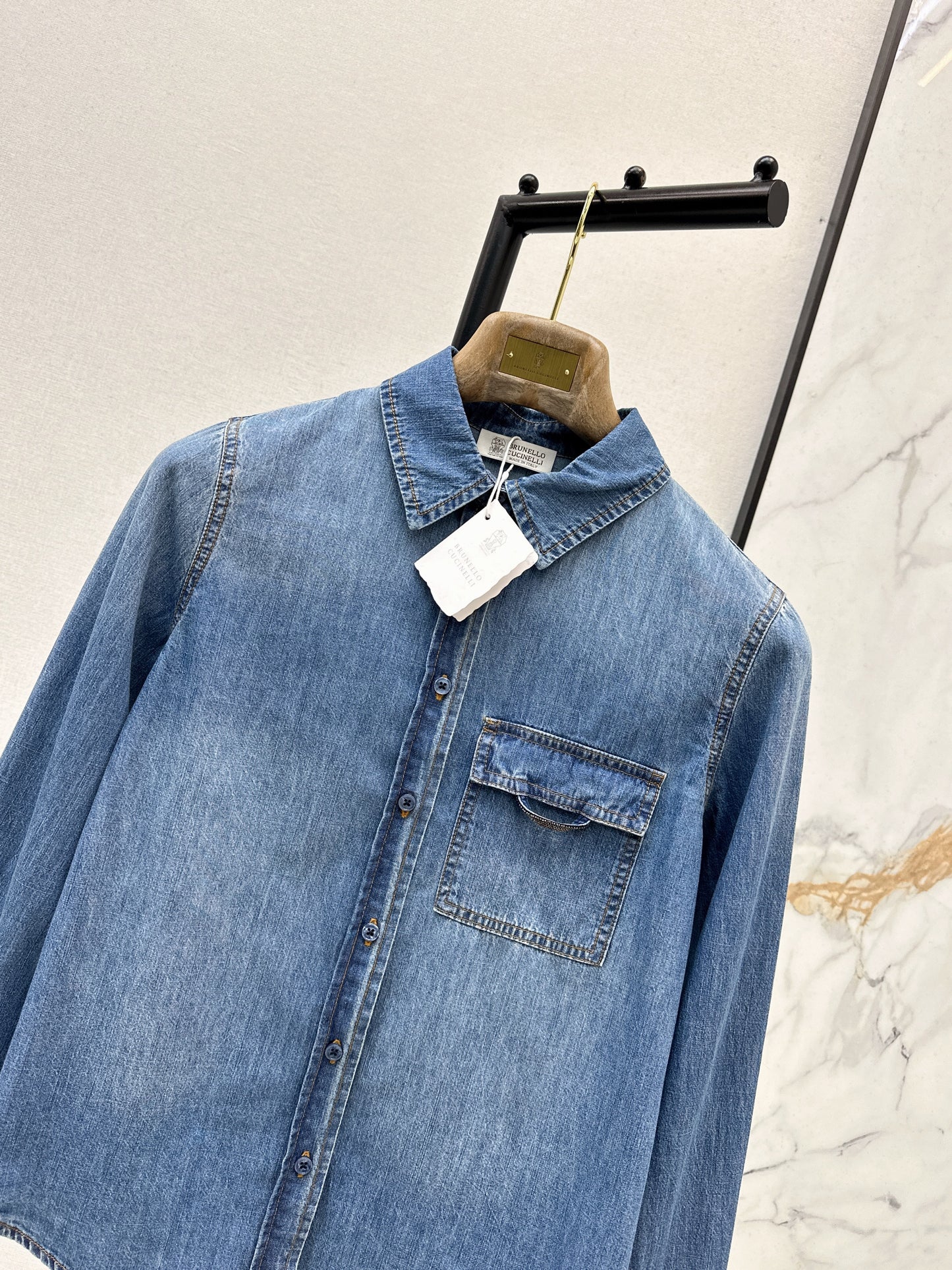 Retro Blue Denim Shirt