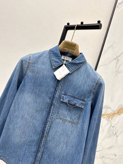 Retro Blue Denim Shirt