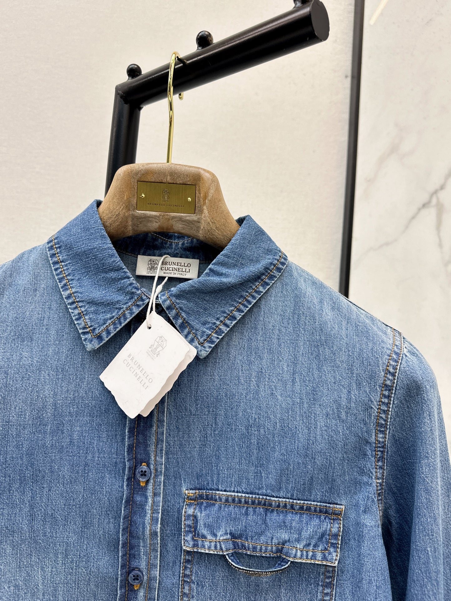 Retro Blue Denim Shirt