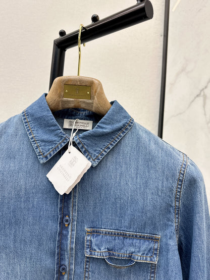 Retro Blue Denim Shirt