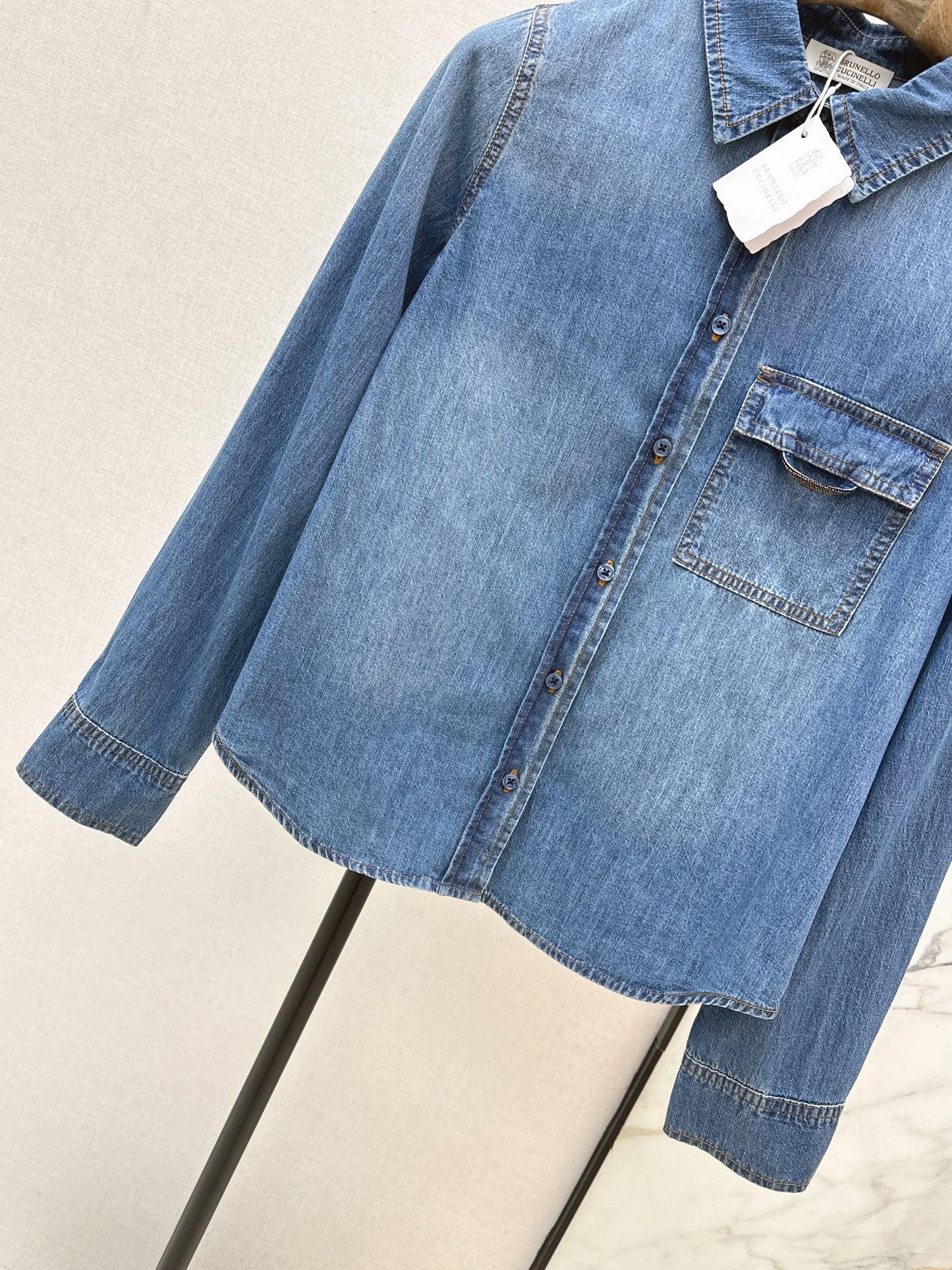 Retro Blue Denim Shirt