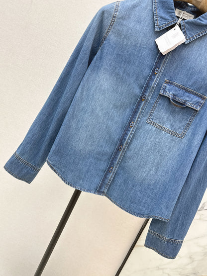 Retro Blue Denim Shirt