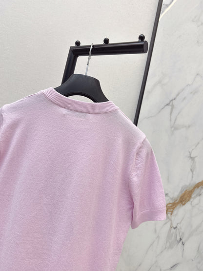 Four-leaf clover knit T-shirt