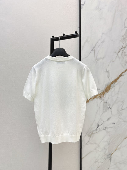 Four-leaf clover knit T-shirt