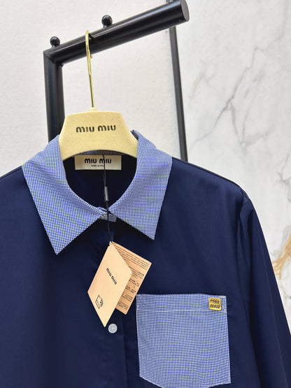 Color-blocked decorative shirt