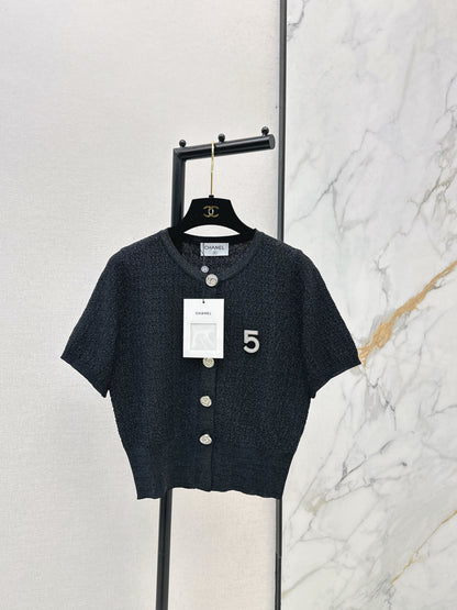 Hardware-embellished knitted T-shirt