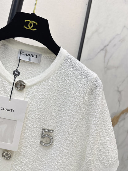 Hardware-embellished knitted T-shirt