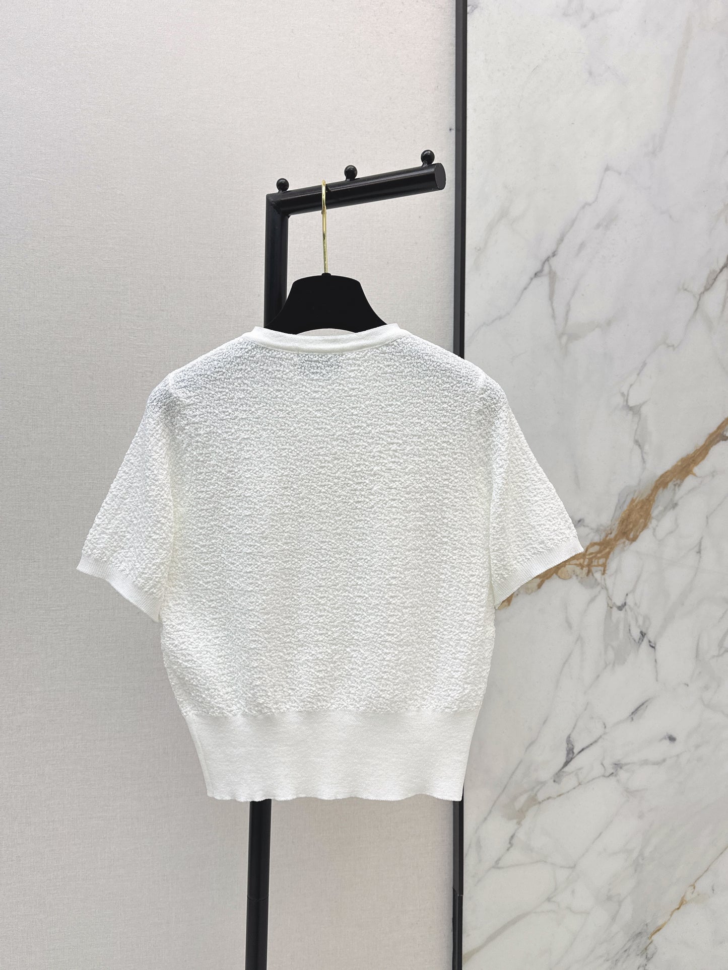 Hardware-embellished knitted T-shirt