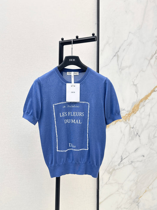 Embroidered Knit T-Shirt