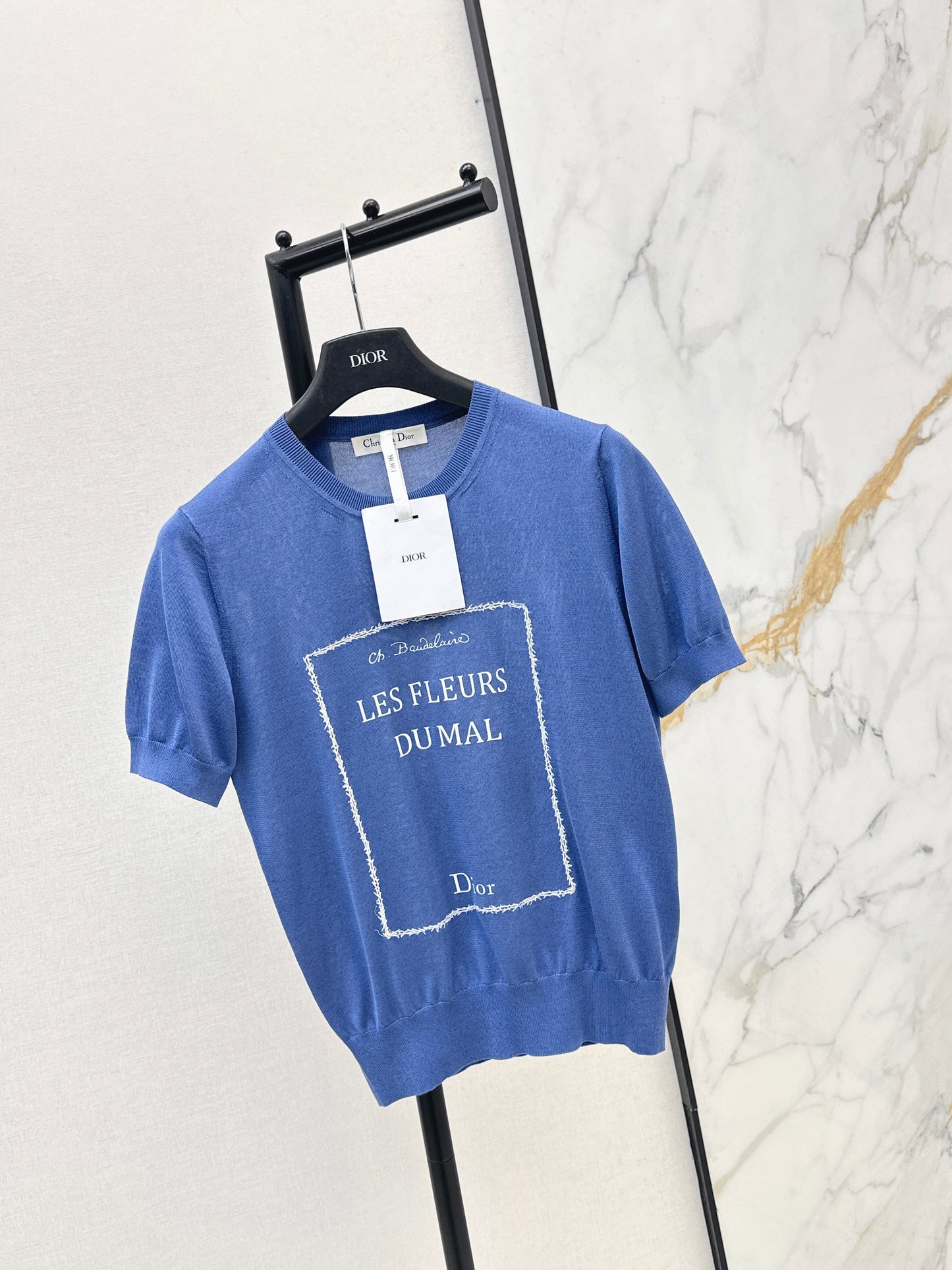 Embroidered Knit T-Shirt