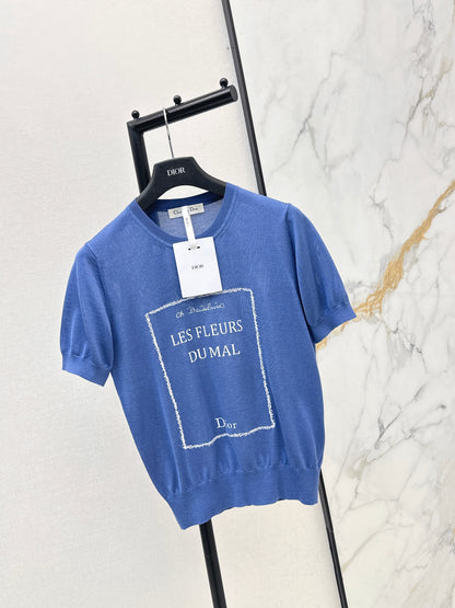 Embroidered Knit T-Shirt