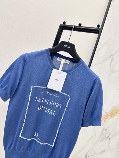 Embroidered Knit T-Shirt