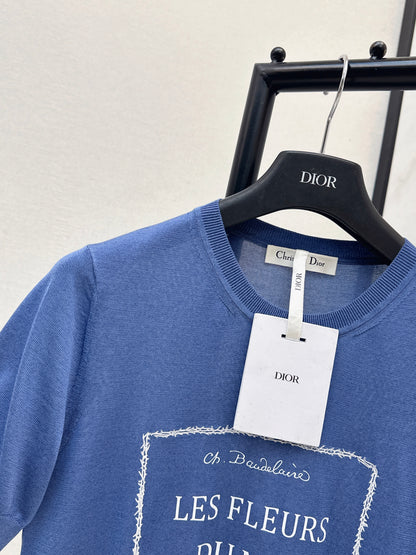 Embroidered Knit T-Shirt